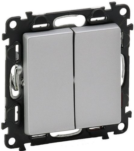 Переключатель без рамки Legrand Valena Life 2-кл. проходной алюминий картинка